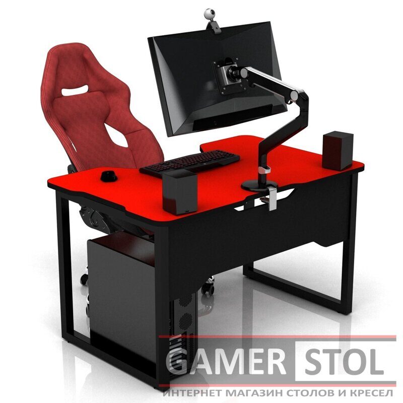 Стол геймерский компьютерный DX EVOLUTION КВАДРАТ красный